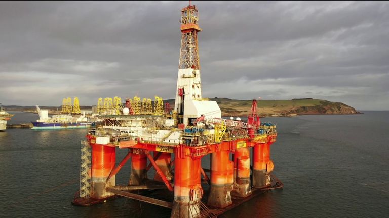 Oil rig in the north sea