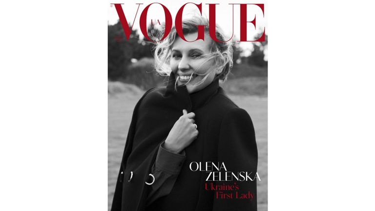 DO NOT CROP
MUST CREDIT:VOGUE UA
Olena Zelenska appeared on the cover of Vogue Ukraine 
MAGAZINE COVER