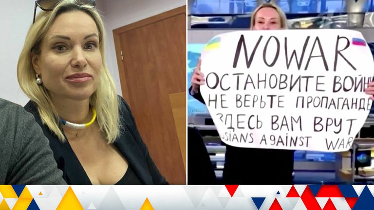 Ms Ovsyannikova appears in court after she interrupted the broadcast
