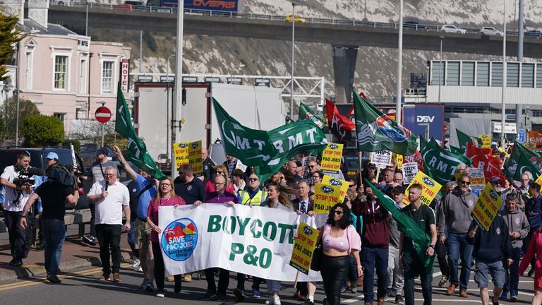 One of the demonstrations took place at the port of Dover in Kent