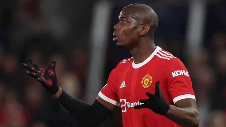 Paul Pogba pictured during Manchester United&#39;s game against Atletico Madrid at Old Trafford