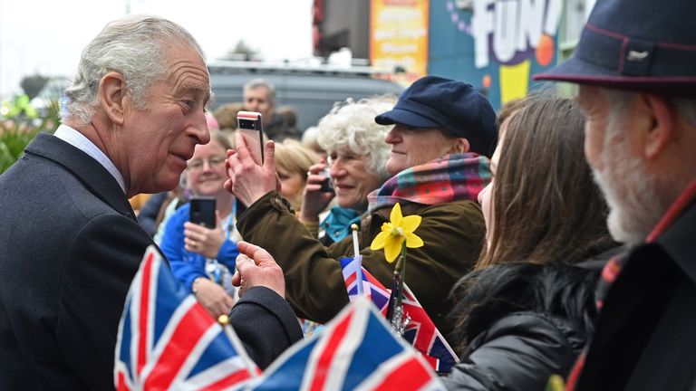 Charles meets members of the public in Southend-on-Sea in 2022
