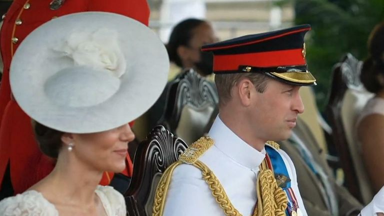 The Duke and Duchess of Cambridge attend a parade in Jamaica