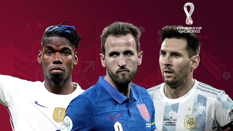 Joueurs vedettes - le français Paul Pogba, l'anglais Harry Kane et l'argentin Lionel Messi