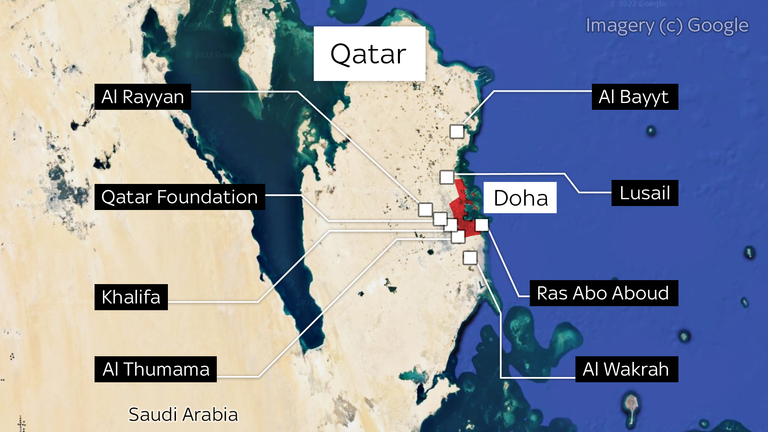 Les stades qui accueilleront les matchs de la Coupe du monde du Qatar