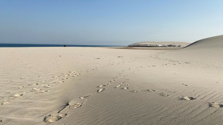 The stretch of desert and beach south of Doha where the campsite will be erected