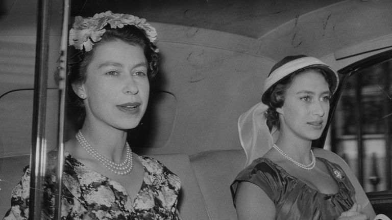 The Queen and Princess Margaret on their way to Royal Ascot in 1955