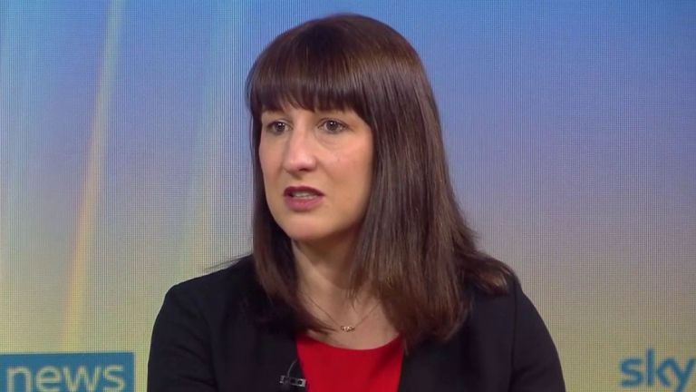 Shadow Chancellor Rachel Reeves talking to Kay Burley about partygate and Russia's invasion of Ukraine