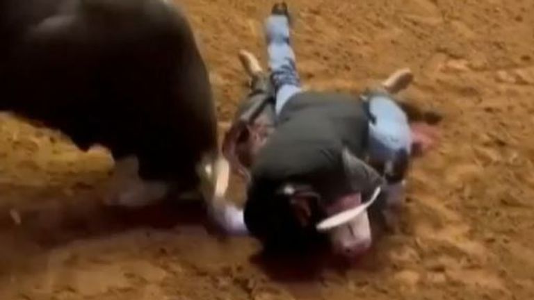 Father saves 18-year-old son from bull at rodeo