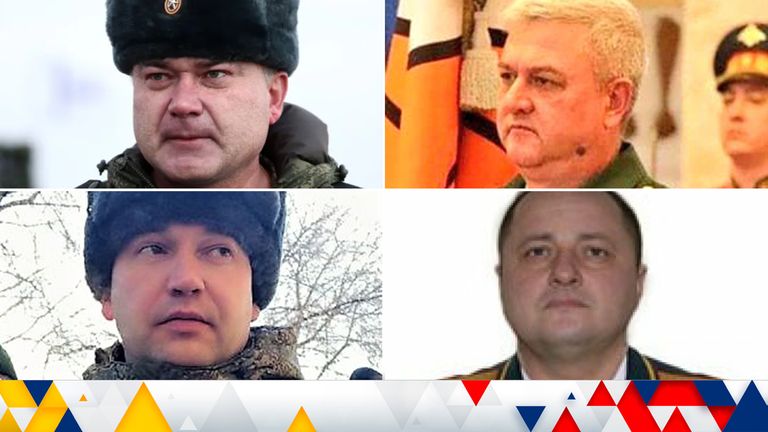 Clockwise from top left: Andrey Sukhovetsky, Andrey Kolesnikov, Oleg Mityaev, Vitalii Gerasimov. Pics: Alamy/@ArmedForcesUkr/TELEGRAM/@PRAVDA_GERASHCHENKO/Ukrainian Ministry of Defence