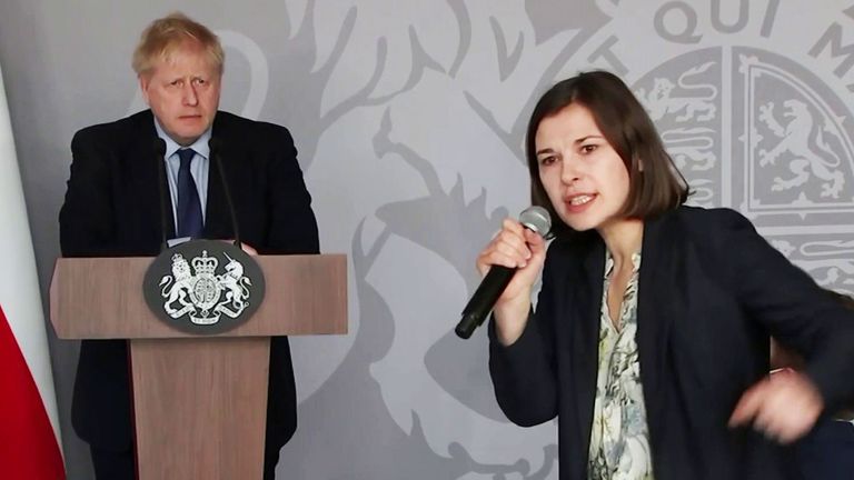 A Ukrainian journalist pilloried Boris Johnson over an alleged lack of firm action over the Russian invasion