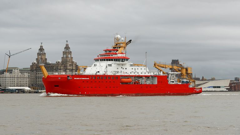 The money will fund new civilian vessels. Seen here is the RRS Sir David Attenborough leaving a Liverpool shipyard. File pic