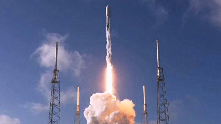 SpaceX launch Falcon 9 with Starlink satellites 