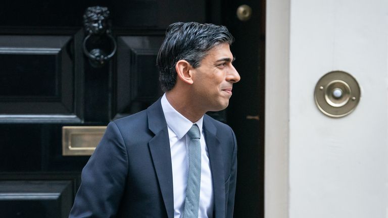 Chancellor Rishi Sunak leaves 11 Downing Street as he heads to the Commons to deliver his spring statement