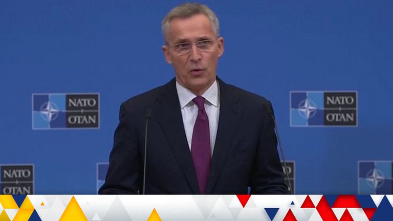 NATO General Secretary Jens Stoltenberg told a Brussels news briefing &#39;President Putin chose this war&#39;