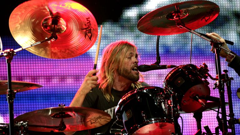 Taylor Hawkins of the Foo Fighters performing live at the V Festival