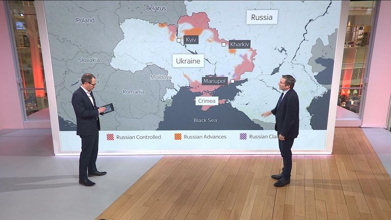 Sky&#39;s Thomas Moore is joined by Air Marshall Edward Stringer to analyse the progress of Russian advances in Ukraine