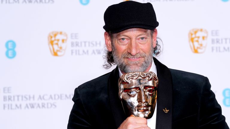 Troy Kotsur in the press room after winning the Supporting Actor award for Coda at the 75th British Academy Film Awards held at the Royal Albert Hall in London. Picture date: Sunday March 13, 2022.
