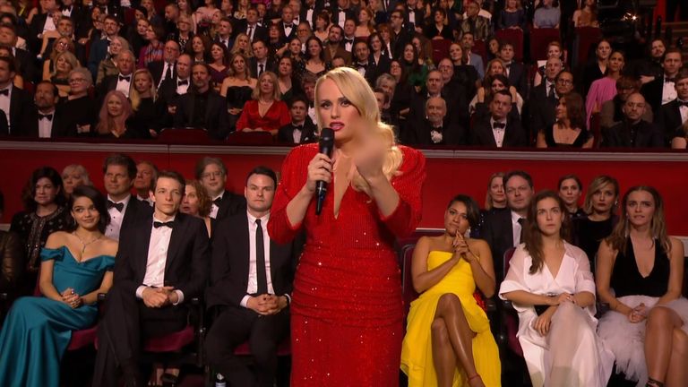 Stars including Rebel Wilson, Andy Serkis and Benedict Cumberbatch spoke about the Russian invasion of Ukraine at the BAFTA Awards in London.