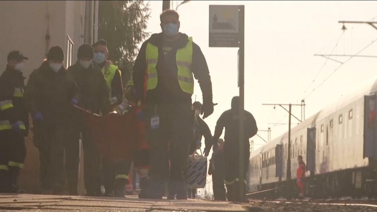 Ukrainians around the capital Kyiv use humanitarian corridors to escape