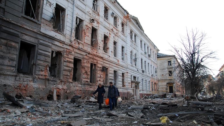 Michael&#39;s mother-in-law was finally persuaded to reluctantly leave Kharkiv (pictured) and travel to the border