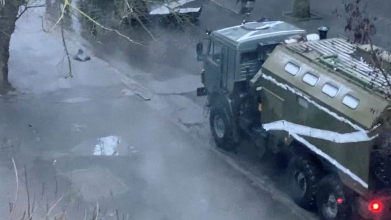 Russian troops are seen entering the city of Kherson this week