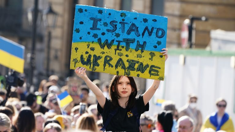 There were chants of &#39;we stand with Ukraine&#39; 