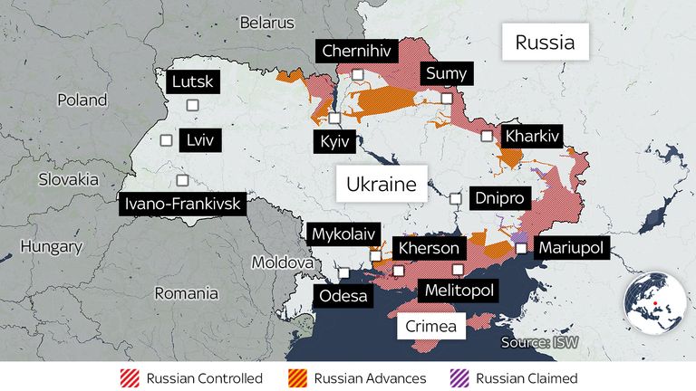 Mappa dell'Ucraina