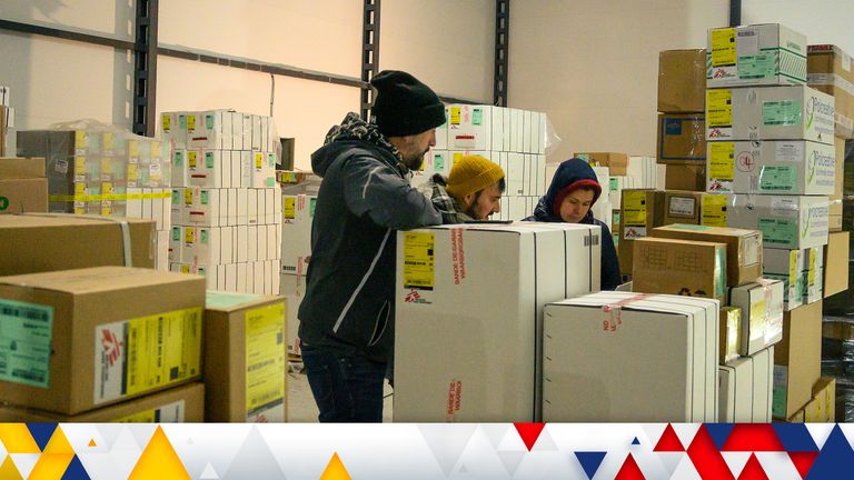 Medical emergency supplies arrive in Ukraine. Pic: MSF
