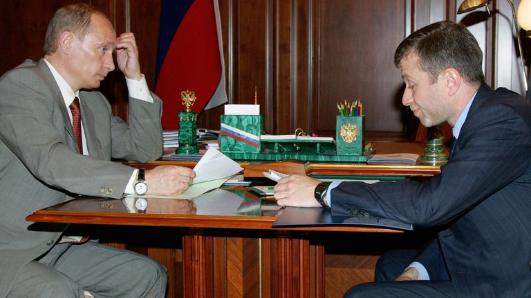 Russian President Vladimir Putin meets with Chukotka region governor and owner of Chelsea soccer club Roman Abramovich in Moscow. Russian President Vladimir Putin (L) meets with Chukotka region governor and owner of Chelsea soccer club Roman Abramovich in the Moscow Kremlin, May 27, 2005. At the beginning of the meeting, Abramovich noted that the region&#39;s gross product grew by 400% and the average salary reached 19,000 rubles during his term in office.