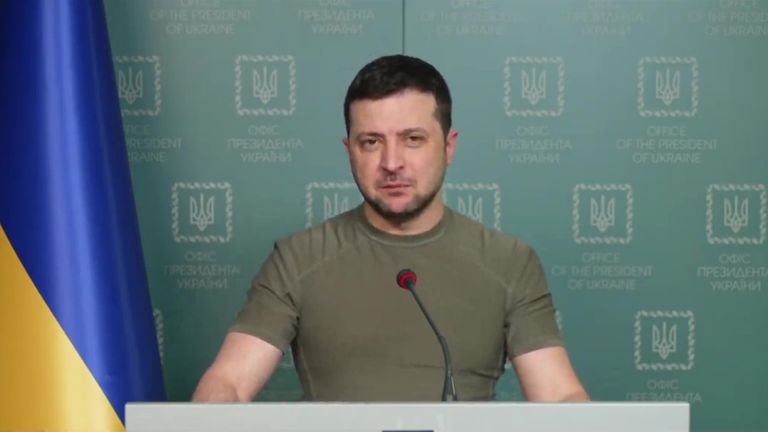 Volodymyr Zelenskyy speech shown 7/3/2022