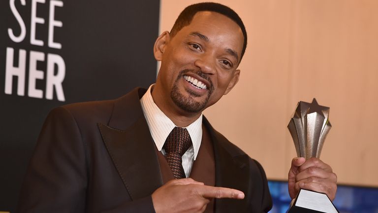 Will Smith was named best actor at the Critics&#39; Choice Awards in the US, for his portrayal of the father of tennis stars Venus and Serena Williams in King Richard. Pic: Jordan Strauss/Invision/AP