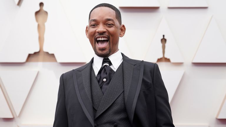 Will Smith on the red carpet earlier in the night
