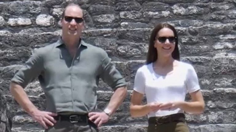 Duke and Duchess of Cambridge visit Mayan ruins in Belize
