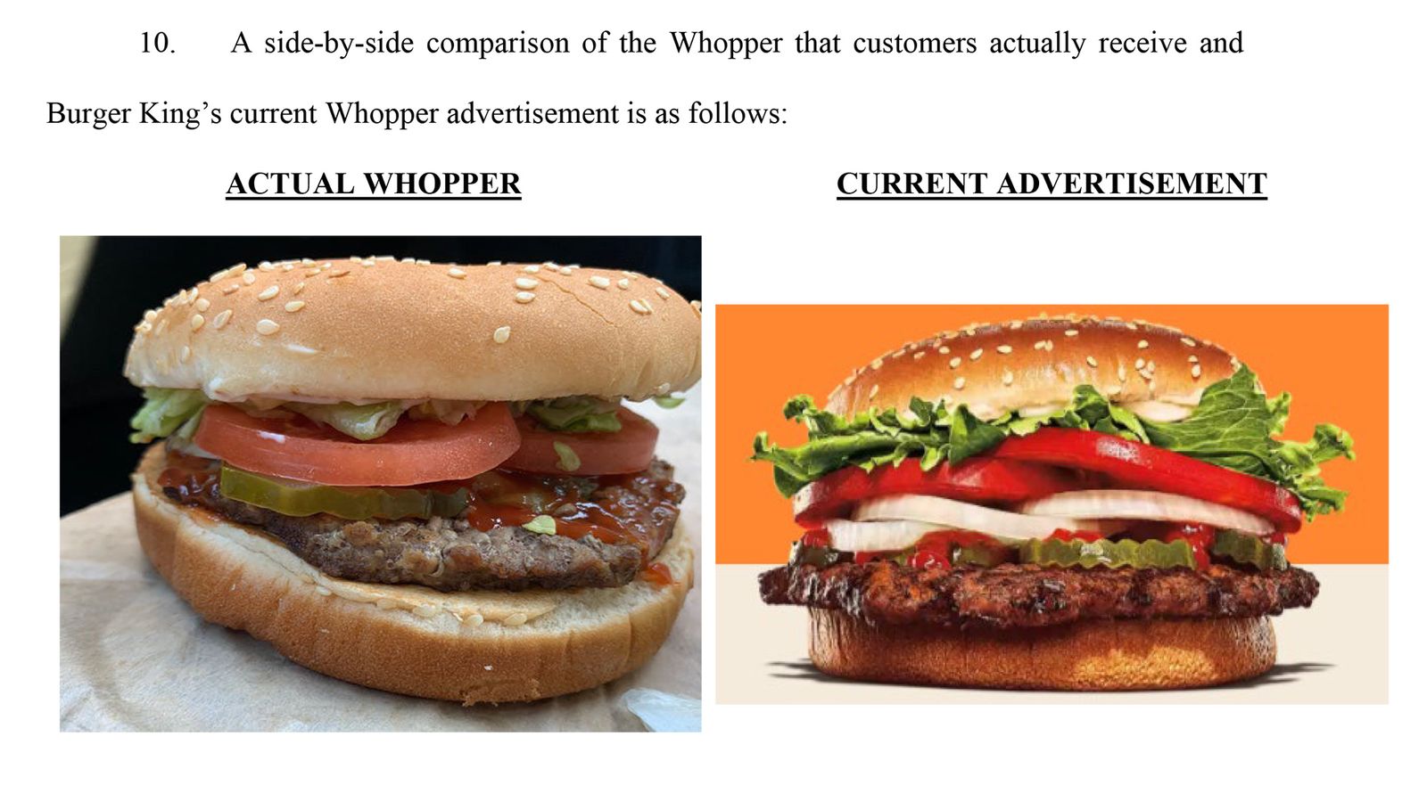 Burger King accused of false advertising with lawsuit filed over size ...