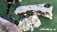 FILE - This picture posted Saturday, May 21, 2016, on the official Facebook page of the Egyptian Armed Forces spokesman shows part of the wreckage from EgyptAir flight 804. Human remains retrieved from the crash site of EgyptAir Flight 804
PIC:AP