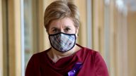 First Minister of Scotland Nicola Sturgeon arrives for First Minister&#39;s Questions at the Scottish Parliament in Holyrood, Edinburgh.Picture date: Thursday March 31, 2022.
