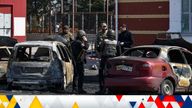 Ukrainian servicemen stand next to damaged cars after Russian shelling at the railway station in Kramatorsk, Ukraine, Friday, April 8, 2022. Hours after warning that Ukraine&#39;s forces already had found worse scenes of brutality in a settlement north of Kyiv, President Volodymyr Zelenskyy said that ...thousands... of people were at the station in Kramatorsk, a city in the eastern Donetsk region, when it was hit by a missile. (AP Photo/Andriy Andriyenko)
PIC:AP