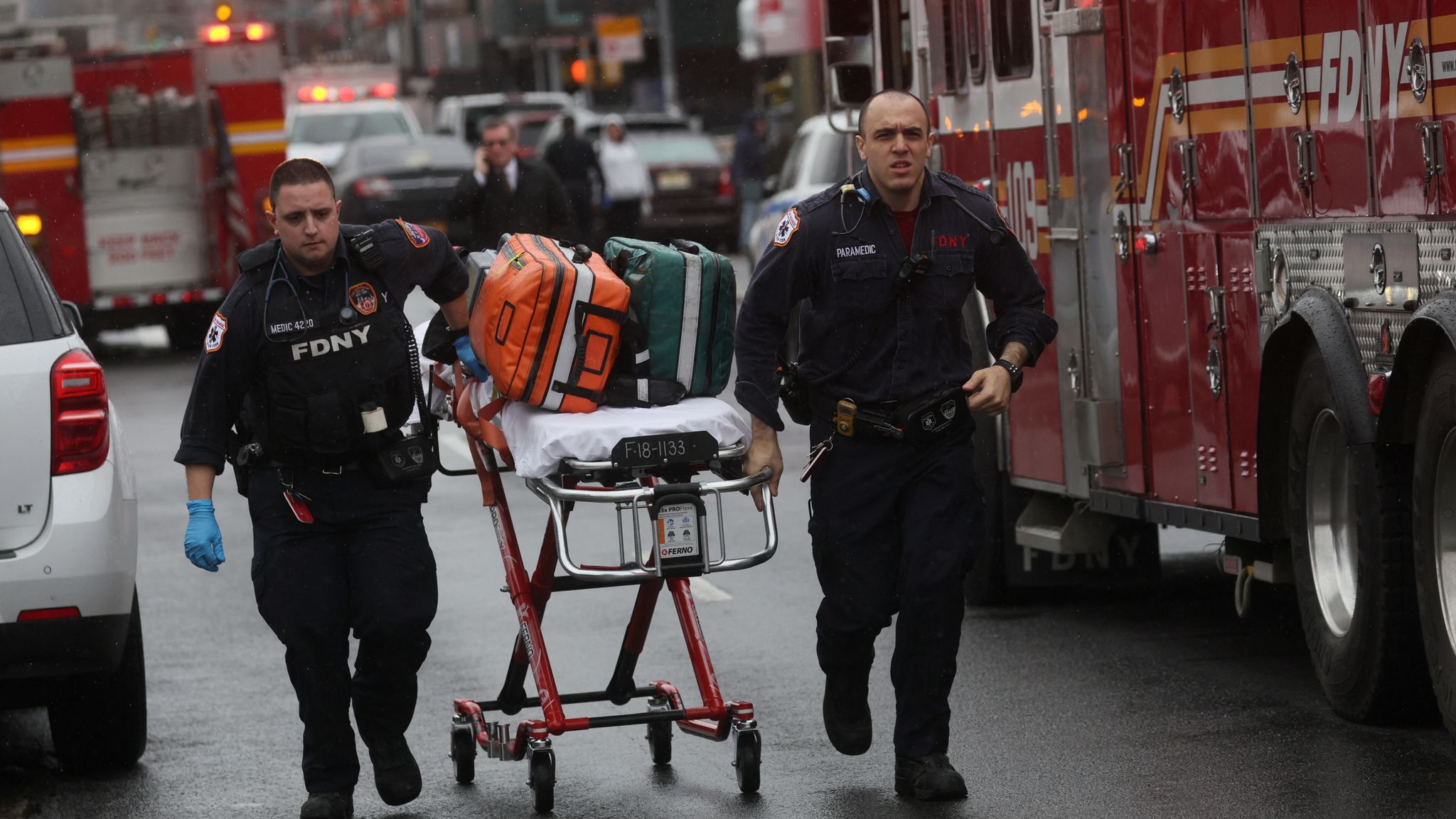 New York subway shooting: Police hunt gunman who put on gas mask before ...