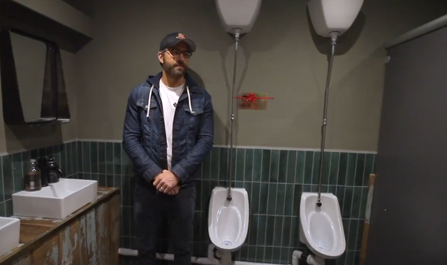 Ryan Reynolds Ts Wrexham Co Owner Rob Mcelhenney Memorial Urinal For His Birthday 