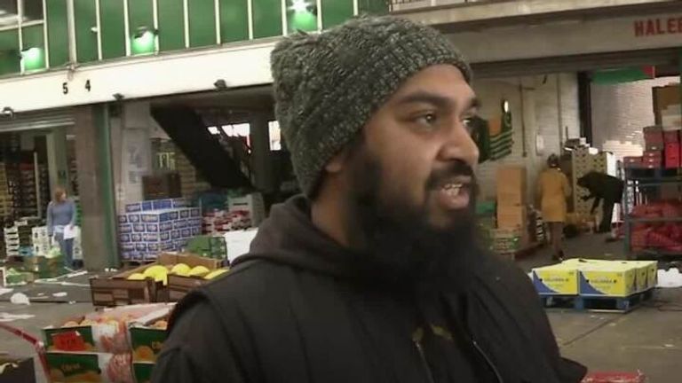 Sky News’s Inzamam Rashid spoke with a fruit and veg supplier Zubair in Manchester who said people now unable to afford their ‘daily fruit and veg’.