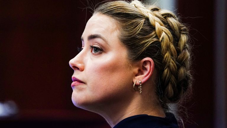 Amber Heard pictured in court