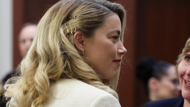 Amber Heard pictured in court during Johnny Depp's day of testimony