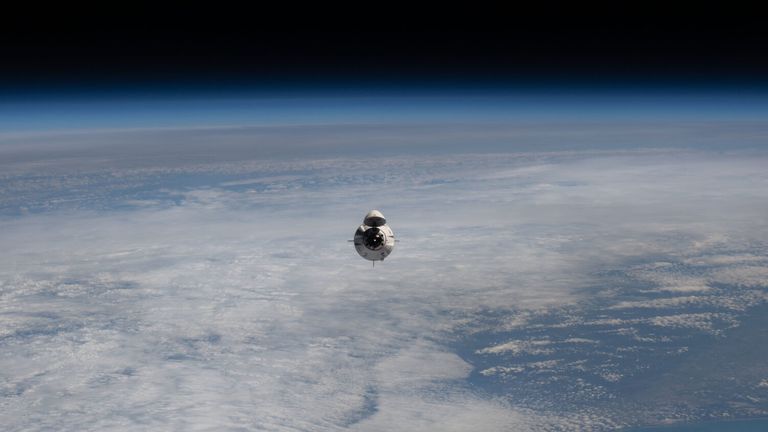 The SpaceX Dragon spacecraft carrying the Ax-1 crew is heading back to Earth. Pic: Axiom Space