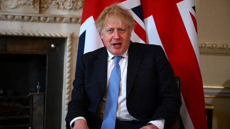 Prime Minister Boris Johnson at 10 Downing Street, London, before talks with the Prime Minister of Kurdistan, Masrour Barzani.  Date taken: Tuesday, April 19, 2022.