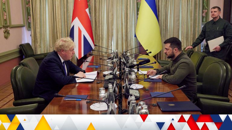 Boris Johnson has met Volodymyr Zelenskyy in Kyiv 