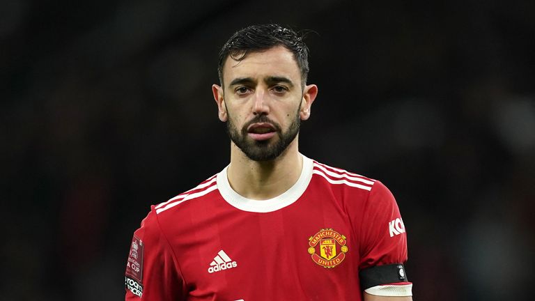 File photo dated 04-02-2022 of Manchester United&#39;s Bruno Fernandes, who was in a car crash on Monday morning, the PA news agency understands. The 27-year-old was involved in a collision on the eve of United&#39;s Premier League encounter with rivals Liverpool. No parties involved are understood to have sustained serious injuries and Fernandes is expected to train with the rest of Ralf Rangnick&#39;s squad on Monday. Issue date: Monday April 18, 2022.