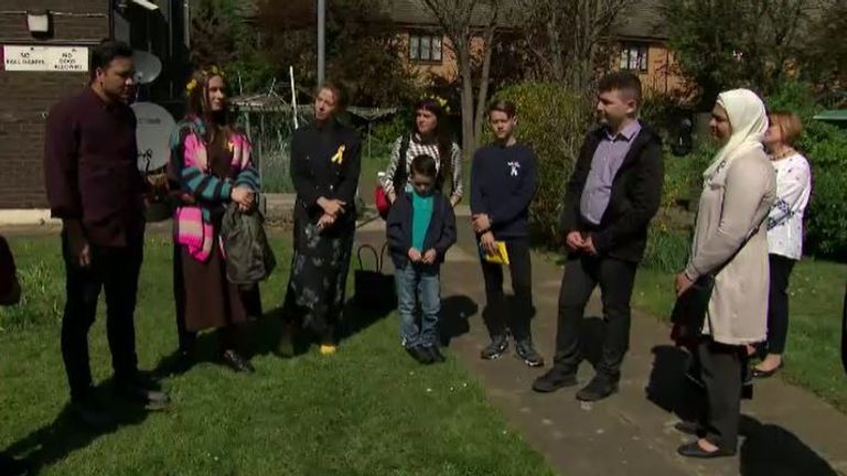 People from different countries came together to hold a 102-second silence in Mr Choudhury&#39;s garden