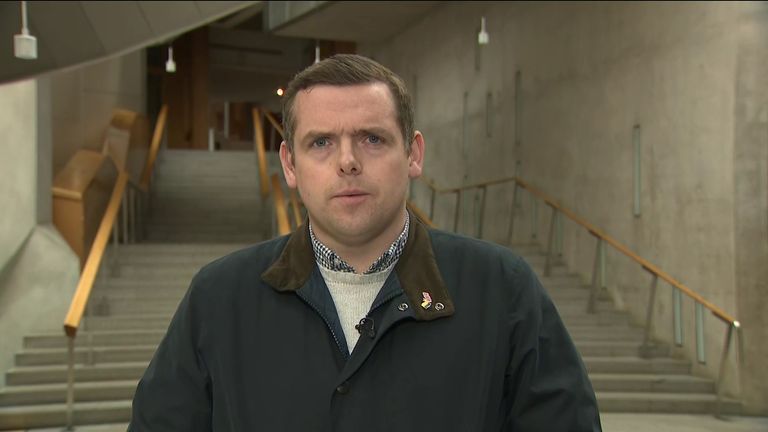 Scottish Conservative Leader Douglas Ross believes the PM should remain in his post to provide support for Ukraine.