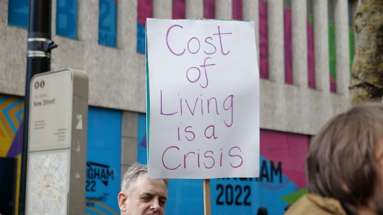 A rally took place in Birmingham about the cost of living crisis 